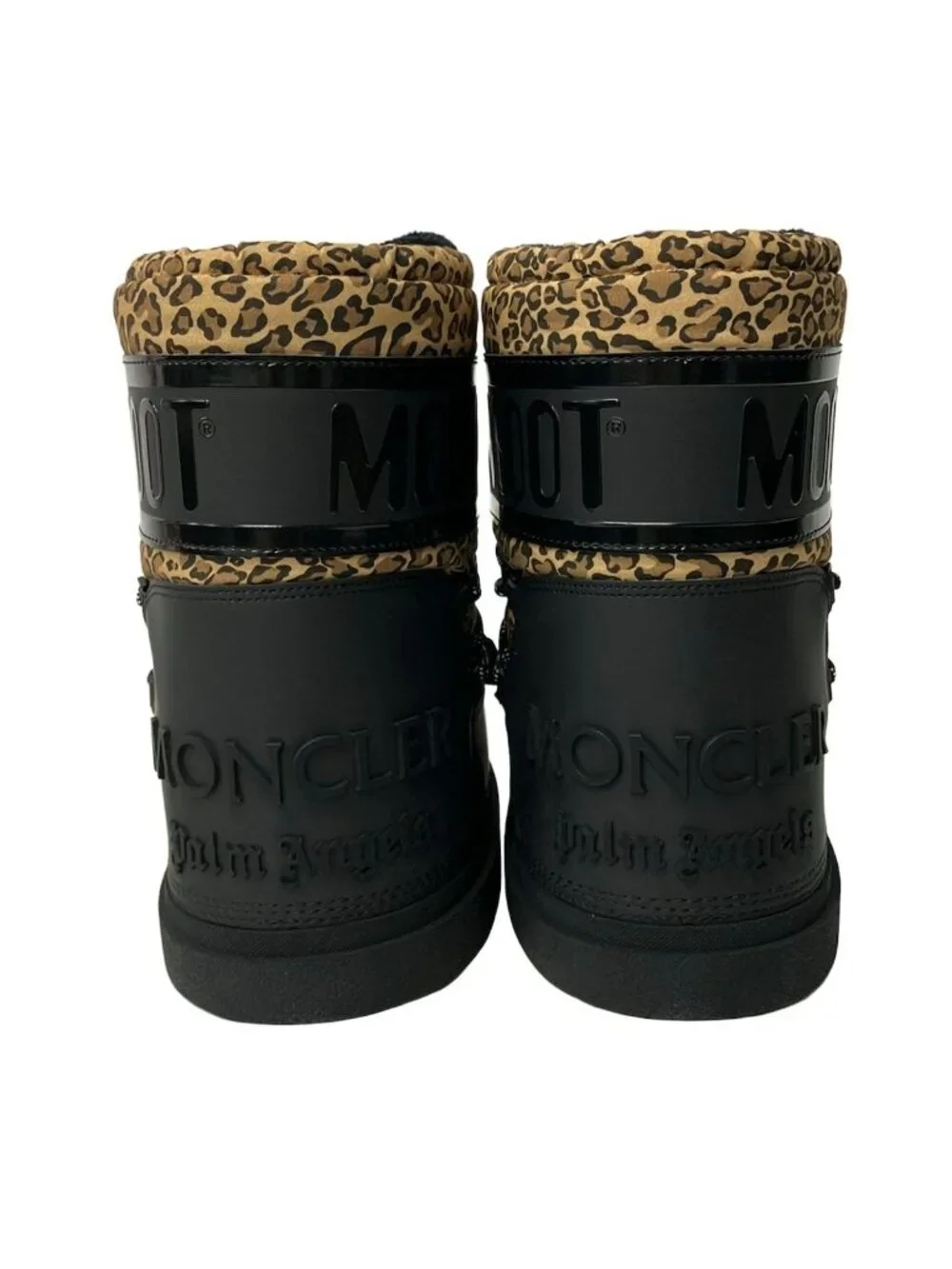 Moncler Short Boots EU 39 40 Beige Dark Brown Black Leopard Print Palm Angels - Picture 3 of 8